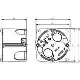 Vimar Round Hollow-Wall Flush-Mount Box, 68 mm Cutout, Light Blue - Apollo Lighting