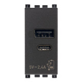 Vimar - Arké 19292 USB Charging Outlet - 5V, 120-240 V, 50/60 Hz - Apollo Lighting