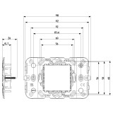 Vimar Arké 2-Central-Module Mounting Frame With Screws, For 60 mm or 56x56 mm Mounting Boxes - Apollo Lighting