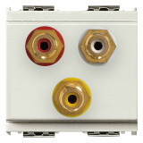 Vimar Idea 16333 3x RCA Socket Outlet, Flush Mount, IP20