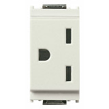 Vimar Idea 2P+E USA Socket Outlet, 15A, 250V, IP20, Flush Mount, Screw Terminal, Halogen-Free Thermoplastic