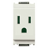 Vimar Idea SICURY USA Socket Outlet, 2P+E, 15A, 127V, IP20, Flush Mount