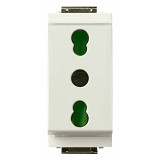 Vimar Idea Italian Standard P17/11 Socket Outlet, 2P+E, 16A, 250V, Reduced Module, SICURY, IP20 - Apollo Lighting