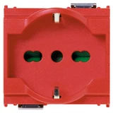 Vimar Idea SICURY Universal Socket Outlet, 2P+E, 16A, 250V, P40 Italian Standard, 2 Modules, IP20