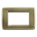 Vimar - Idea 16753 Rondò Cover Plate - Die-Cast Metal, 3 Module - Apollo Lighting