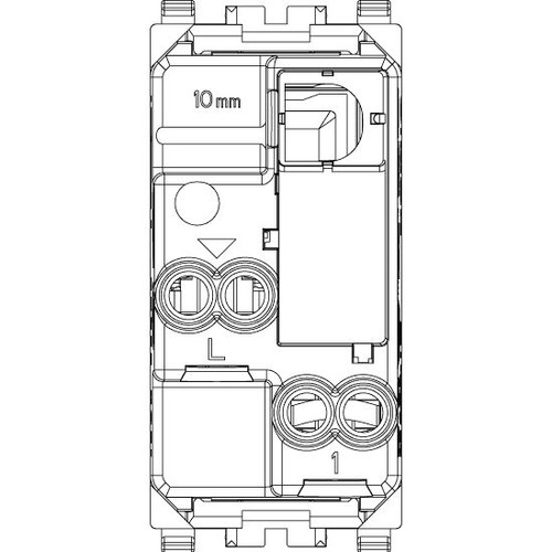 Vimar - Rocker Button - 1-Way Switch, 16A, 250V, Lightable, Gray (VM20001.0) - Apollo Lighting