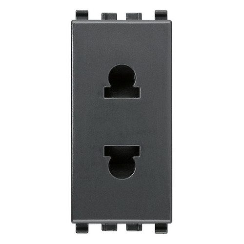 Vimar Eikon USA+EU SICURY Socket Outlet, 2P 16A 250V, Euro-American Standard, IP20