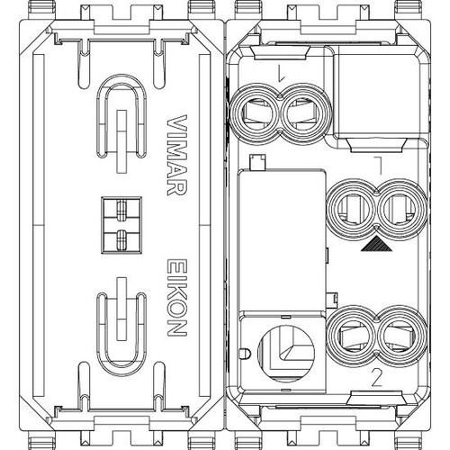 Vimar Eikon 2-Way Rocker Switch, 1P, 16AX, 250V, IP40, Lightable, Replaceable Button