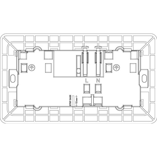 Vimar - Eikon 20222.L Two Switch English Socket Outlet - English Standard, Two 2P+E 13 A 250 V, Plastic - Apollo Lighting
