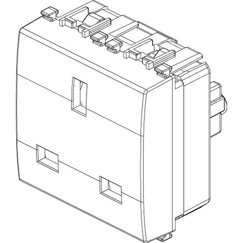 Vimar Eikon English SICURY Socket Outlet, 2P+E, 13A, 250V, 2 Module, IP20 - Apollo Lighting