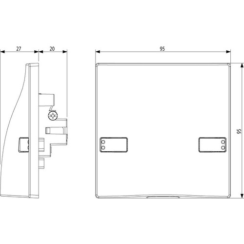 Vimar Eikon Cable Outlet with Terminal Bar, For Square Mounting British Standard Boxes, 2P+T, 45A, 250V