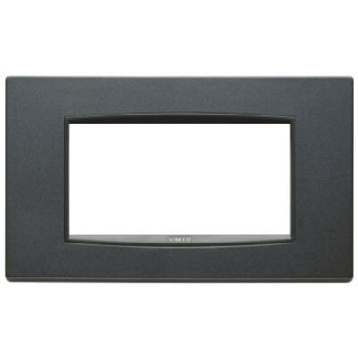 Vimar Eikon Classic 4-Module Cover Plate, For 21614 Mounting Frame, 142.3 x 84.8 x 8.9 mm, IP00, Clamp Mounting, Horizontal/Vertical Orientation