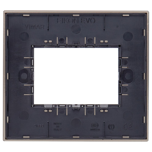 Vimar - Eikon EVO 21653 Cover Plate - 3 Module, Metal - Apollo Lighting