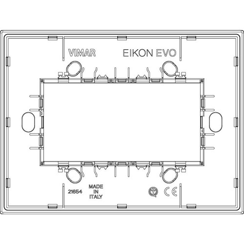 Vimar - Eikon EVO 21654 Cover Plate - 4 Module, Stone - Apollo Lighting