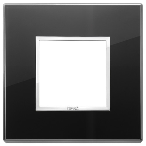Vimar Eikon EVO 21642 2-Module Cover Plate, Square, Clamp Mount