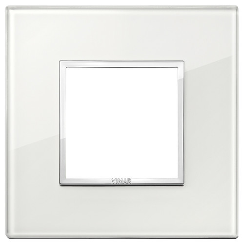 Vimar Eikon EVO 21642 2-Module Cover Plate, Square, Clamp Mount