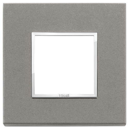 Vimar Eikon EVO 21642 2-Module Cover Plate, Square, Clamp Mount