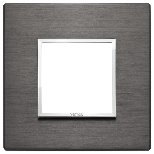 Vimar Eikon EVO 21642 2-Module Cover Plate, Square, Clamp Mount