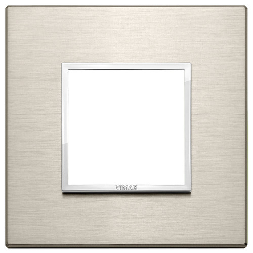 Vimar Eikon EVO 21642 2-Module Cover Plate, Square, Clamp Mount