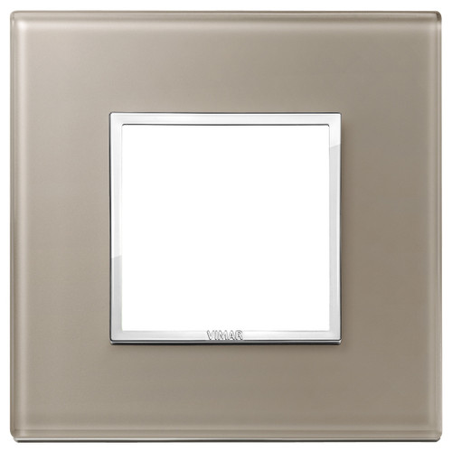 Vimar Eikon EVO 21642 2-Module Cover Plate, Square, Clamp Mount