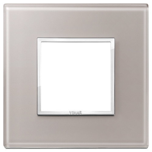 Vimar Eikon EVO 21642 2-Module Cover Plate, Square, Clamp Mount