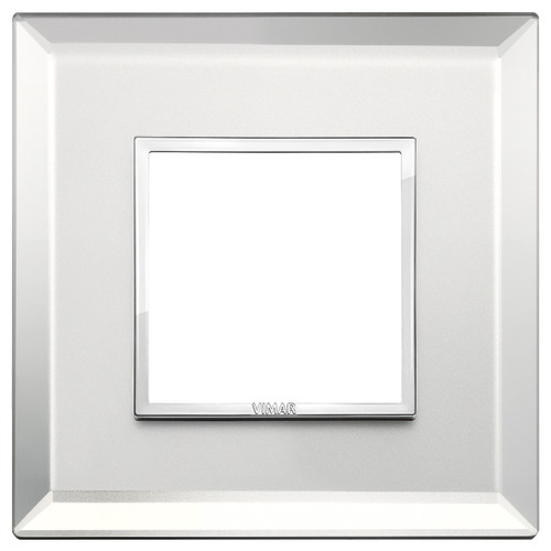 Vimar Eikon EVO 21642 2-Module Cover Plate, Square, Clamp Mount