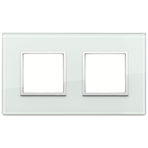 Vimar Eikon EVO 4-Module Cover Plate, 2+2 Layout, 71 mm Centers, Horizontal/Vertical Mount