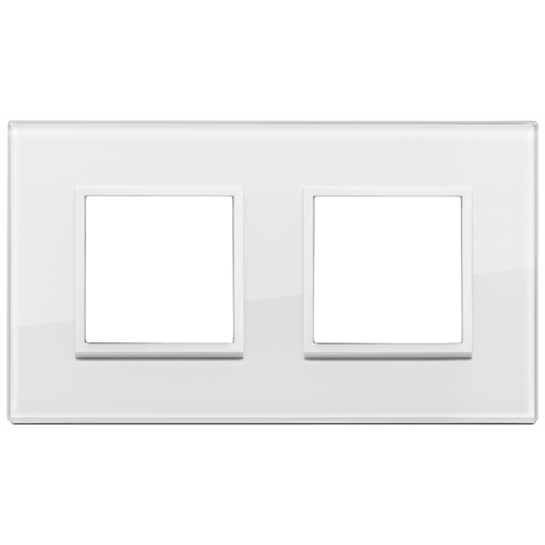 Vimar Eikon EVO 4-Module Cover Plate, 2+2 Layout, 71 mm Centers, Horizontal/Vertical Mount