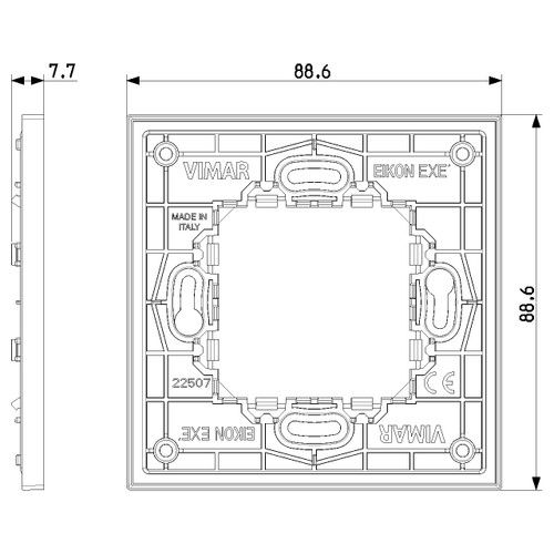 Vimar Eikon Exé RF Device Mounting Frame, For Ocean Bluetooth ZigBee Radio Controls, 2-Module