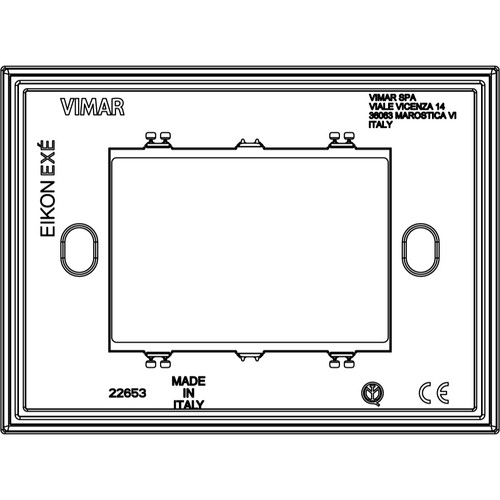 Vimar Eikon Exé 3-Module Cover Plate, 122 x 90 mm, Horizontal/Vertical Mount