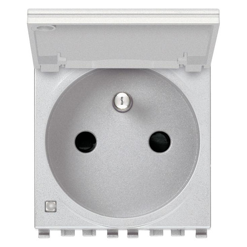 Vimar Eikon SICURY French Standard Socket Outlet, 2P+E 16A 250V, 2-Module