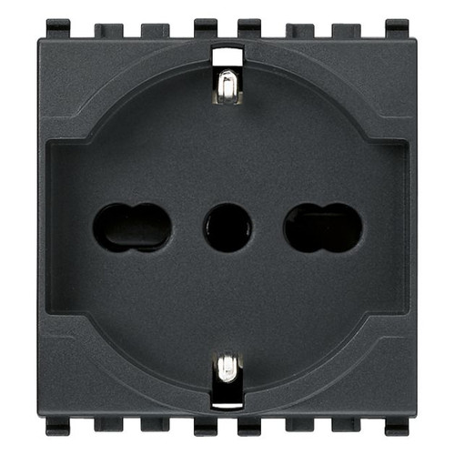 Vimar Eikon SICURY Universal Socket Outlet, 2P+E 16A 250V, Italian P40, 2 Module