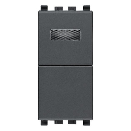 Vimar - Eikon 20068.B Push Button - 1P NO 10A, 250V, White Diffuser Indicator - Apollo Lighting