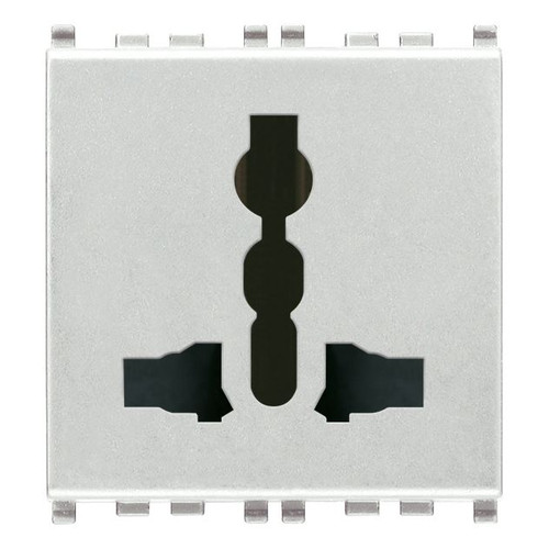 Vimar Eikon 2P+E SICURY Multistandard Socket Outlet, 13A 250V, 2 Module, Screw Terminal