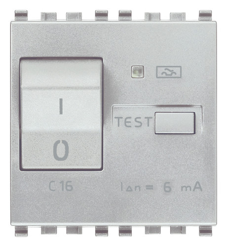 Vimar Eikon RCBO Circuit Breaker, 1P+N, 120-230V, 50/60 Hz, Type A RCD, IP40, 2 Modules