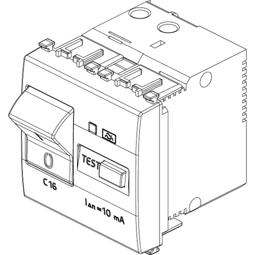 Vimar Eikon RCBO Circuit Breaker, 1P+N, 120-230V, 50/60 Hz, Type A RCD, IP40, 2 Modules