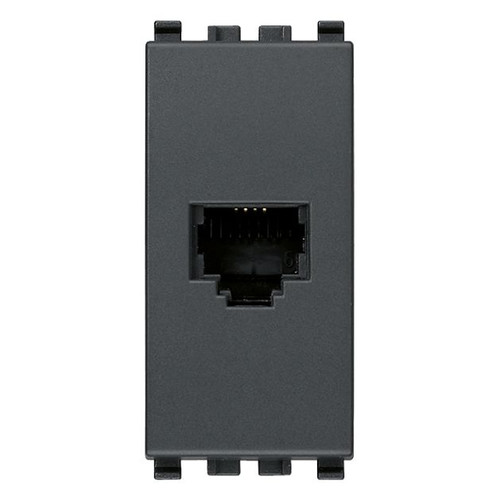 Vimar Eikon RJ11 Phone Jack 6/4, 1-Module, Screw Terminals, IP20, Flush-Mount