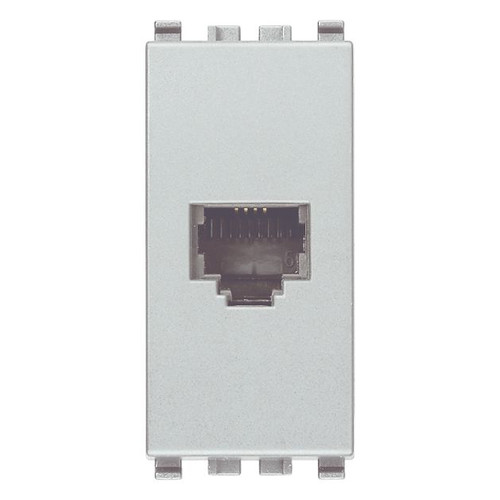 Vimar Eikon RJ11 Phone Jack 6/4, 1-Module, Screw Terminals, IP20, Flush-Mount