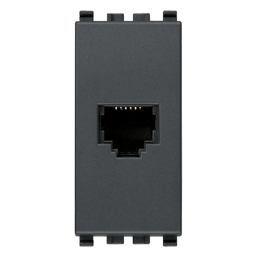Vimar Eikon RJ12 Phone Jack, 6-Position 6-Conductor, Screw Terminals