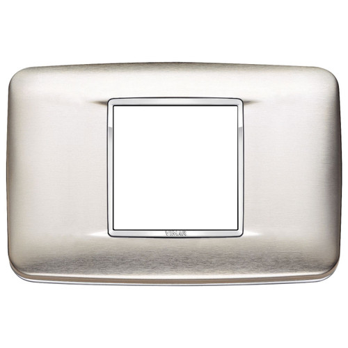 Vimar - Eikon 20682 Round Cover Plate - 3 Module, Die-Cast Metal - Apollo Lighting