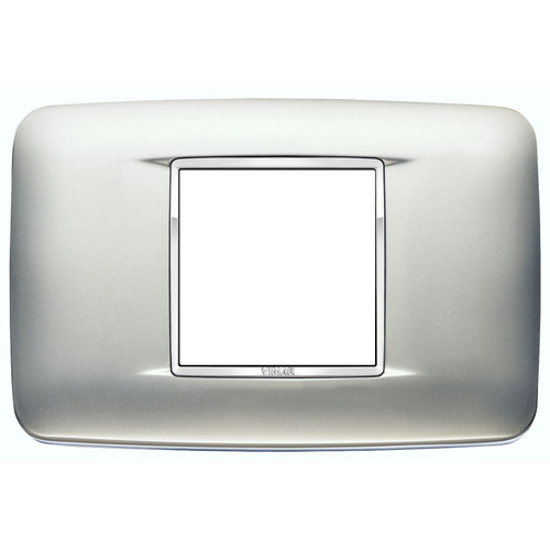 Vimar - Eikon 20682 Round Cover Plate - 3 Module, Die-Cast Metal - Apollo Lighting