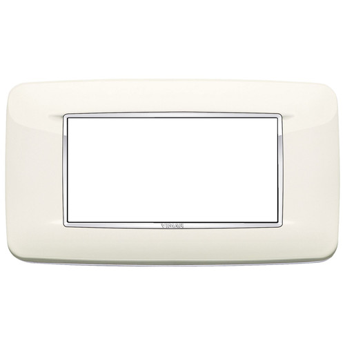 Vimar - Eikon 20684 Round Cover Plate - 4 Module, Die Cast Metal - Apollo Lighting