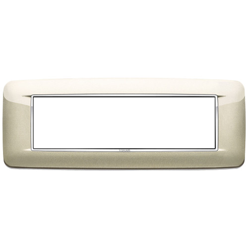 Vimar - Eikon 20687 Round Cover Plate - 7 Module, Die Cast Metal - Apollo Lighting