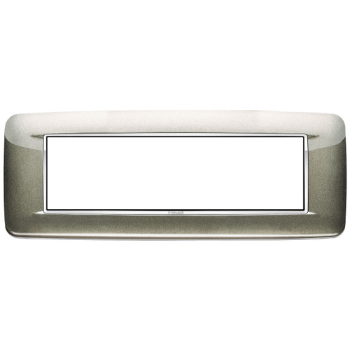 Vimar Eikon 7-Module Round Cover Plate, Clamp Mount, 210 x 80 mm