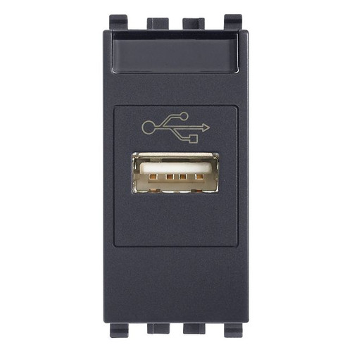 Vimar Eikon USB Socket Outlet, 1 Module, Screw Terminals, IP20