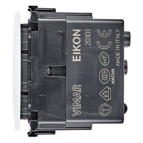 Vimar Eikon Axial 2-Way Rocker Switch, 1P, 16AX, 250V, Lightable, Replaceable Button