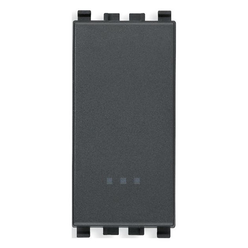 Vimar Eikon 1-Way Switch, 10AX 250V, Screwless Terminals, Replaceable Lightable Button