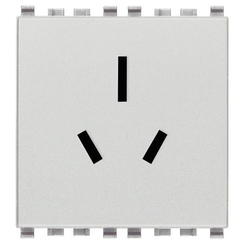 Vimar Eikon SICURY Australian Socket Outlet, AS/NZS 3112 Type I, 2P+E, 15A, 250V, 2 Modules