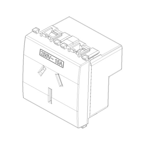 Vimar Eikon SICURY Australian Socket Outlet, AS/NZS 3112 Type I, 2P+E, 15A, 250V, 2 Modules