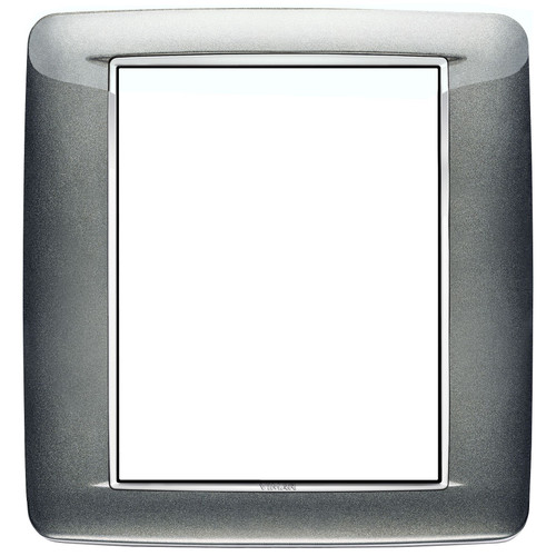 Vimar - Eikon 20698 Round Cover Plate - 8 (4+4) Module, Metal - Apollo Lighting